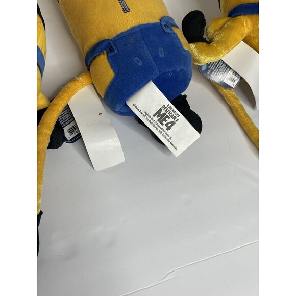Despicable Me 4 Minion Lot Of 3 Tim Dave & Jerry Stuffed Plush Toys 7.5” NEW - Picture 9 of 11